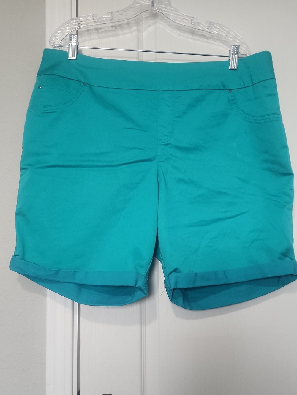 Teal Women's Plus Size Stretch Cotton Shorts